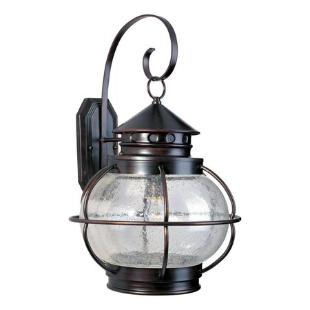 Maxim One Light Oil Rubbed Bronze Seedy Glass Wall Lantern 30504CDOI